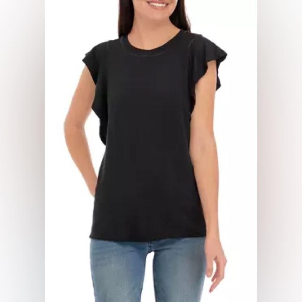 Wonderly Flutter Sleeve Crewneck Top